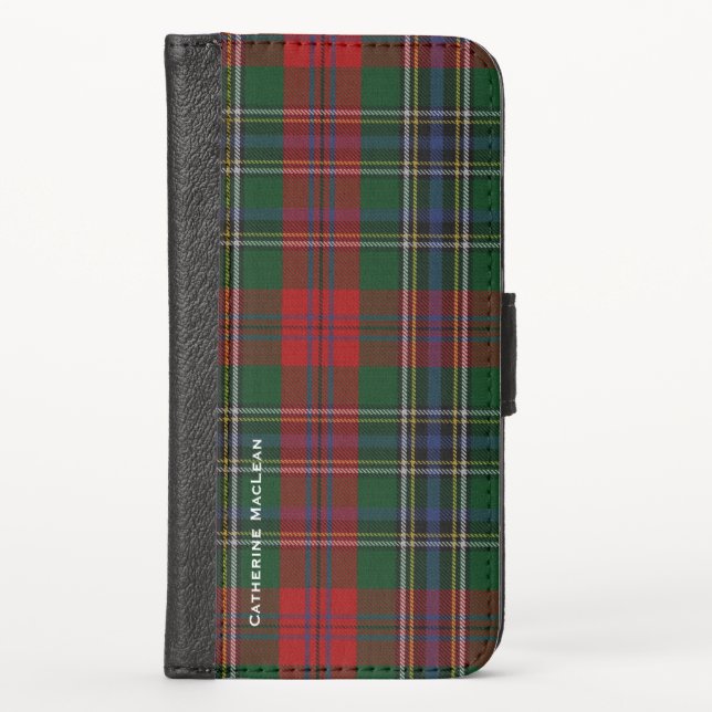 Clan MacLean Plaid  iPhone Wallet Case (Front)