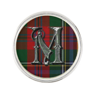 Clan MacLean Plaid Monogram A Lapel Pin