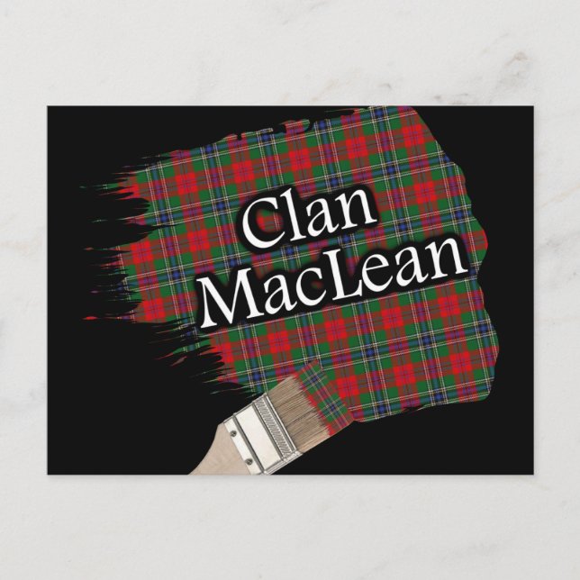 Clan MacLean Scottish Tartan Paint Brush Postcard (Front)