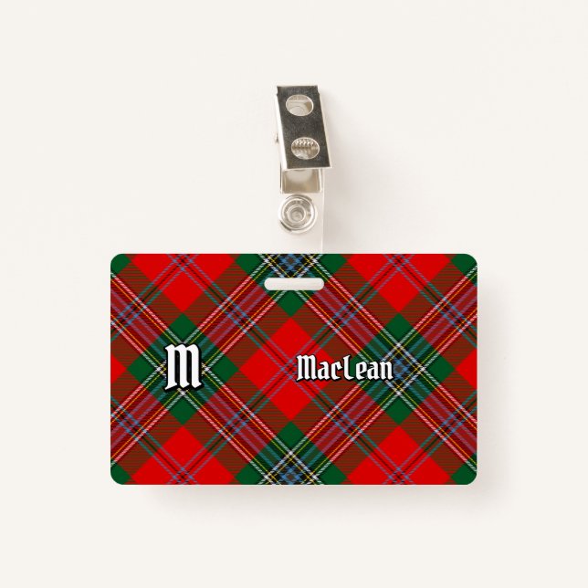 Clan MacLean Tartan Badge (Front with Clip)