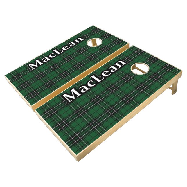 Clan MacLean Tartan Dynasty Cornhole Set (Angled)