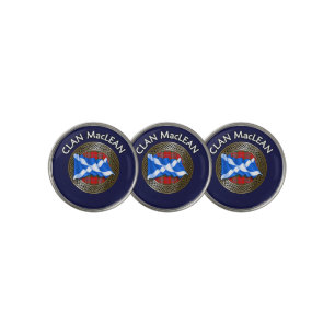 Clan MacLean Tartan Knot & Flag Golf Ball Marker