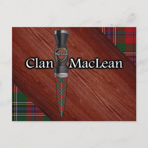Clan MacLean Tartan Sgian Dubh Blade Postcard