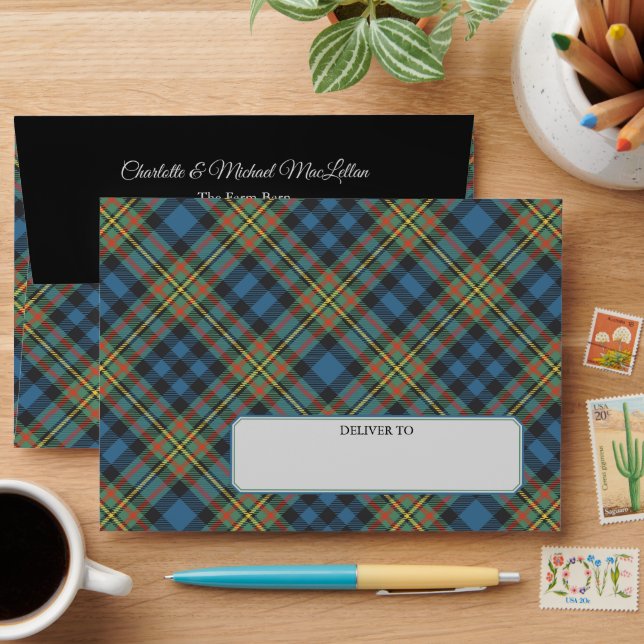 Clan MacLellan Ancient Tartan Envelope (Desk)