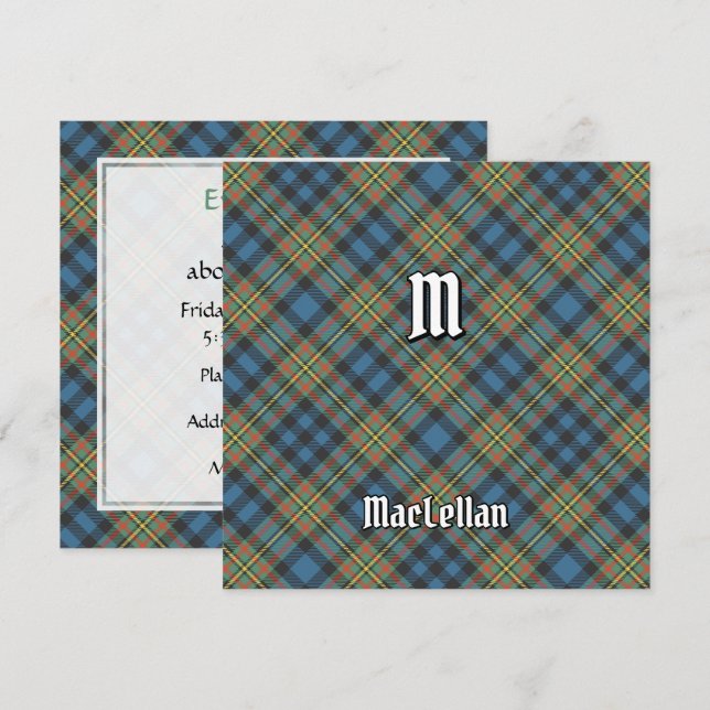 Clan MacLellan Ancient Tartan Invitation (Front/Back)