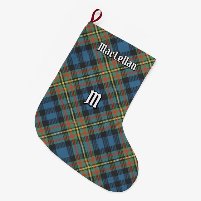 Clan MacLellan Ancient Tartan Large Christmas Stocking (Front (Hanging))