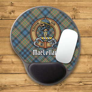 Clan MacLellan Crest over Ancient Tartan Gel Mouse Pad
