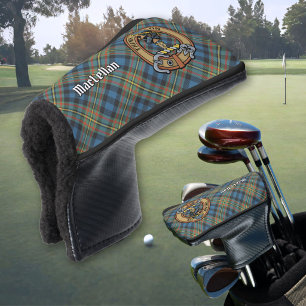 Clan MacLellan Crest over Ancient Tartan Golf Head Cover