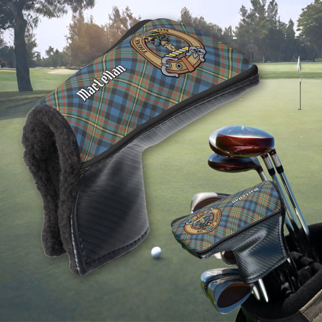 Clan MacLellan Crest over Ancient Tartan Golf Head Cover (Creator Uploaded)