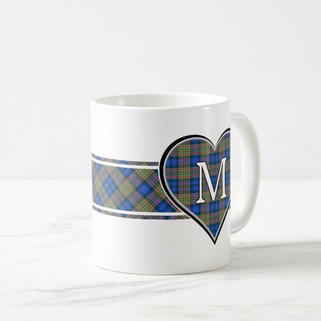 Clan MacLellan Tartan Heart Coffee Mug (Front Right)