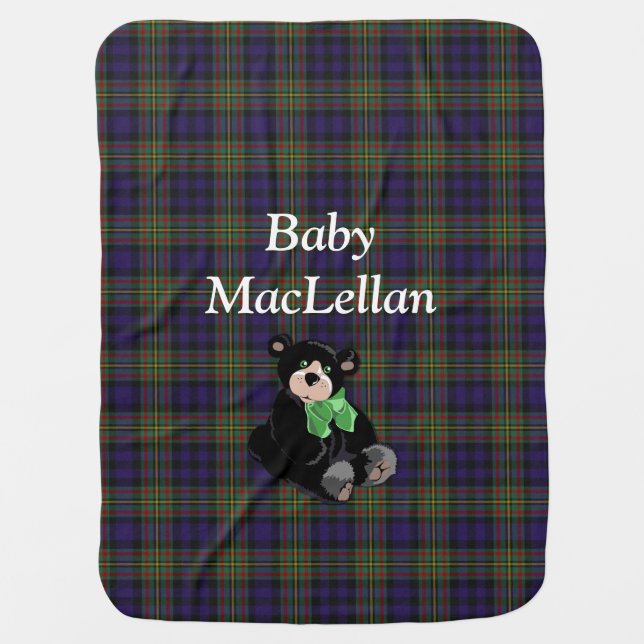 Clan MacLellan Tartan Plaid Baby Blanket (Front)