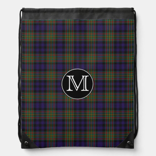 Clan MacLellan Tartan Plaid Monogram Backpack (Front)
