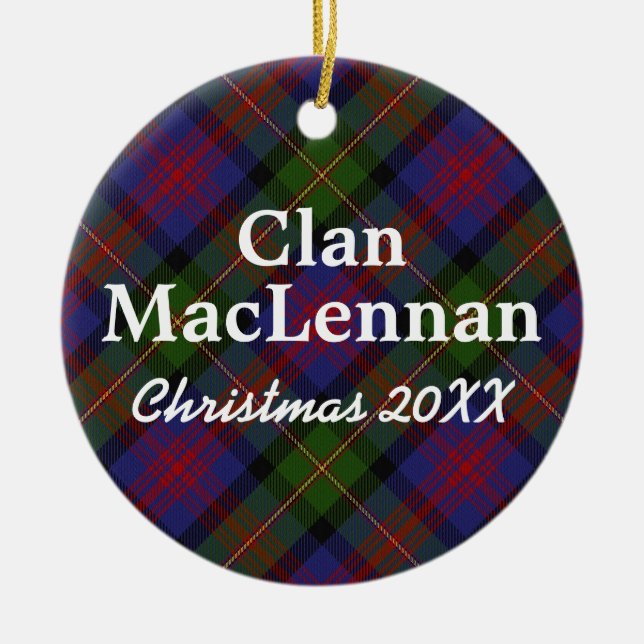 Clan MacLennan Scottish Tartan Ceramic Ornament (Front)