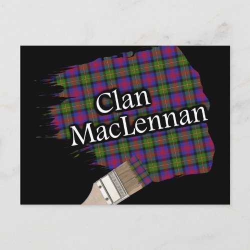 Clan MacLennan Scottish Tartan Paint Brush Postcard