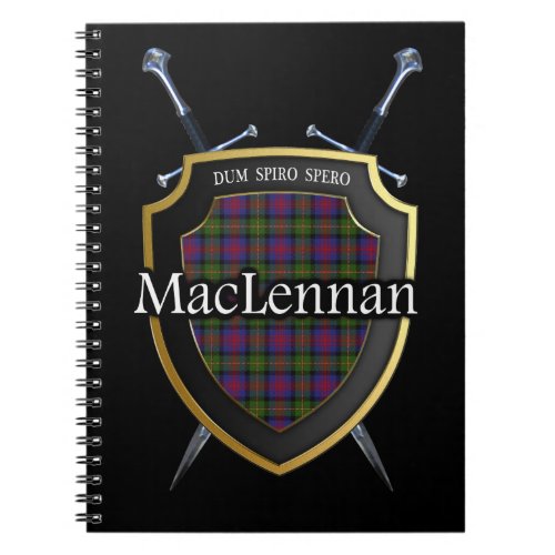 Clan MacLennan Tartan Shield  Swords Notebook