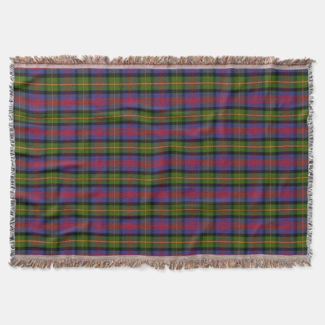 Clan MacLennan Tartan Throw Blanket (Front)
