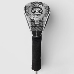 Clan MacLeod Crest & Black & White Tartan Golf Head Cover