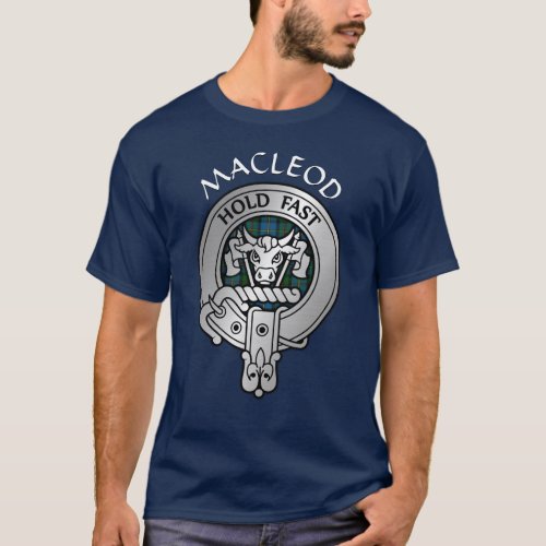 Clan MacLeod Crest  Hunting Tartan T_Shirt