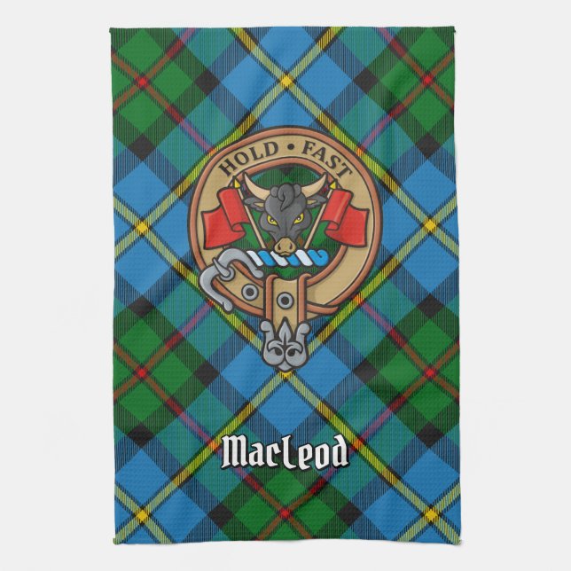 Clan MacLeod Crest Kitchen Towel (Vertical)