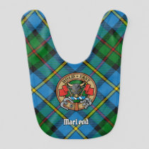 Clan MacLeod Crest over Hunting Tartan Baby Bib