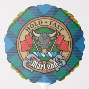 Clan MacLeod Crest over Hunting Tartan Balloon