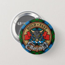Clan MacLeod Crest over Hunting Tartan Button