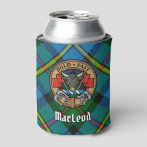 Clan MacLeod Crest over Hunting Tartan Can Cooler