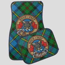 Clan MacLeod Crest over Hunting Tartan Car Floor Mat