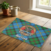 Clan MacLeod Crest over Hunting Tartan Cloth Placemat