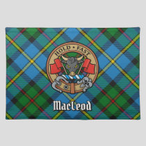Clan MacLeod Crest over Hunting Tartan Cloth Placemat