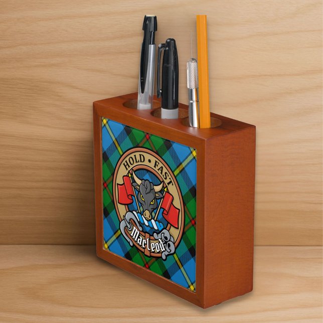 Clan MacLeod Crest over Hunting Tartan Desk Organizer (Creator Uploaded)