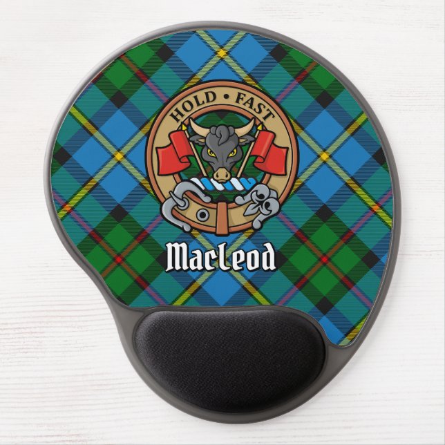 Clan MacLeod Crest over Hunting Tartan Gel Mouse Pad (Front)