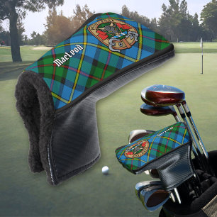 Clan MacLeod Crest over Hunting Tartan Golf Head Cover