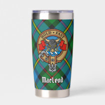Clan MacLeod Crest over Hunting Tartan Insulated Tumbler