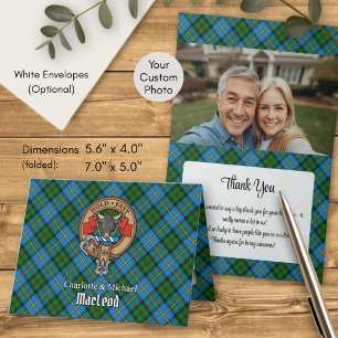 Clan MacLeod Crest over Hunting Tartan Invitation