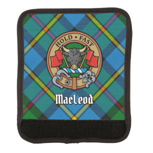 Clan MacLeod Crest over Hunting Tartan Luggage Handle Wrap