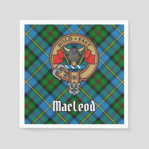 Clan MacLeod Crest over Hunting Tartan Napkins