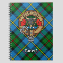 Clan MacLeod Crest over Hunting Tartan Notebook