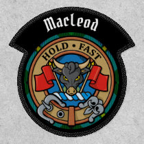 Clan MacLeod Crest over Hunting Tartan Patch