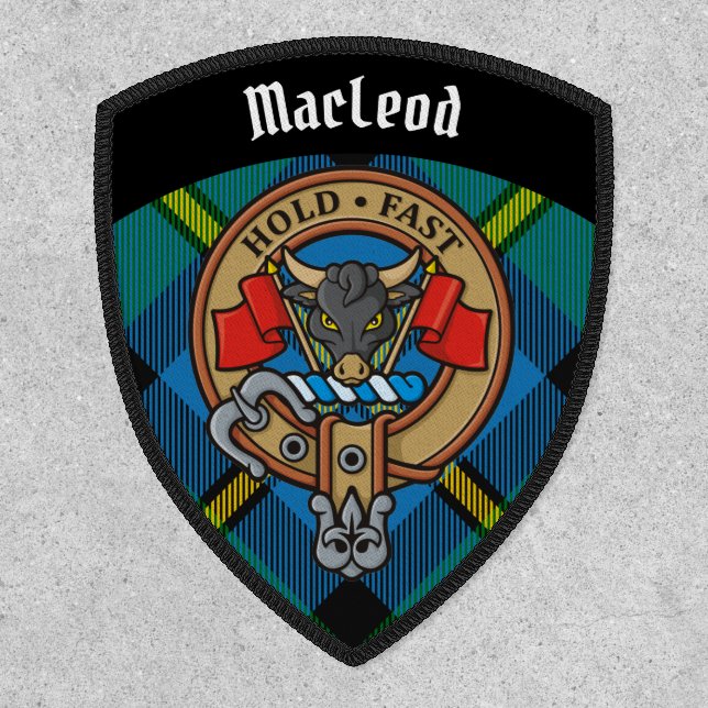 Clan MacLeod Crest over Hunting Tartan Patch (Front)