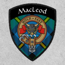 Clan MacLeod Crest over Hunting Tartan Patch