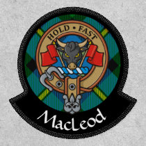 Clan MacLeod Crest over Hunting Tartan Patch