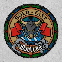 Clan MacLeod Crest over Hunting Tartan Patch