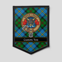Clan MacLeod Crest over Hunting Tartan Pennant