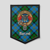 Clan MacLeod Crest over Hunting Tartan Pennant