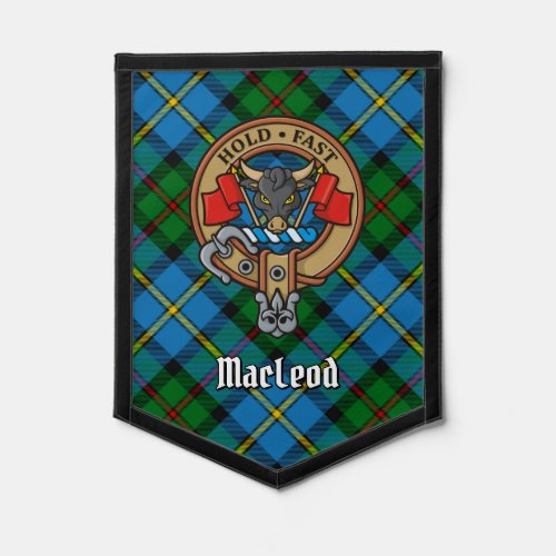 Clan MacLeod Crest over Hunting Tartan Pennant