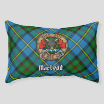 Clan MacLeod Crest over Hunting Tartan Pet Bed