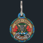 Clan MacLeod Crest over Hunting Tartan Pet ID Tag<br><div class="desc">Clan MacLeod crest badge surrounded by a strap and buckle over hunting tartan background. Custom text on both sides.</div>