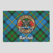 Clan MacLeod Crest over Hunting Tartan Placemat