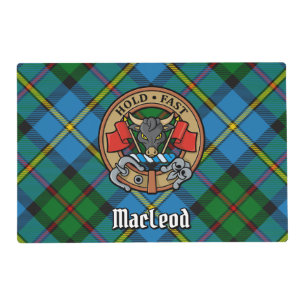 Clan MacLeod Crest over Hunting Tartan Placemat